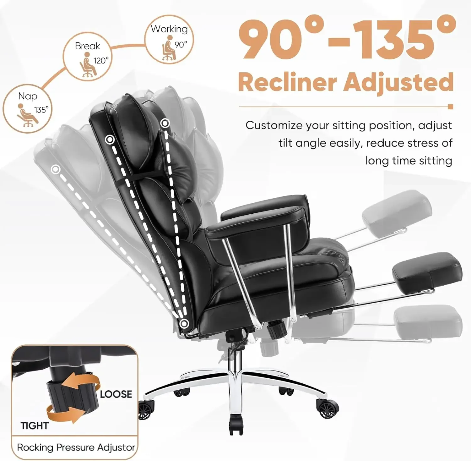 Office Furniture Com - Executive Home Office Bureaustoel - Ergonomisch,