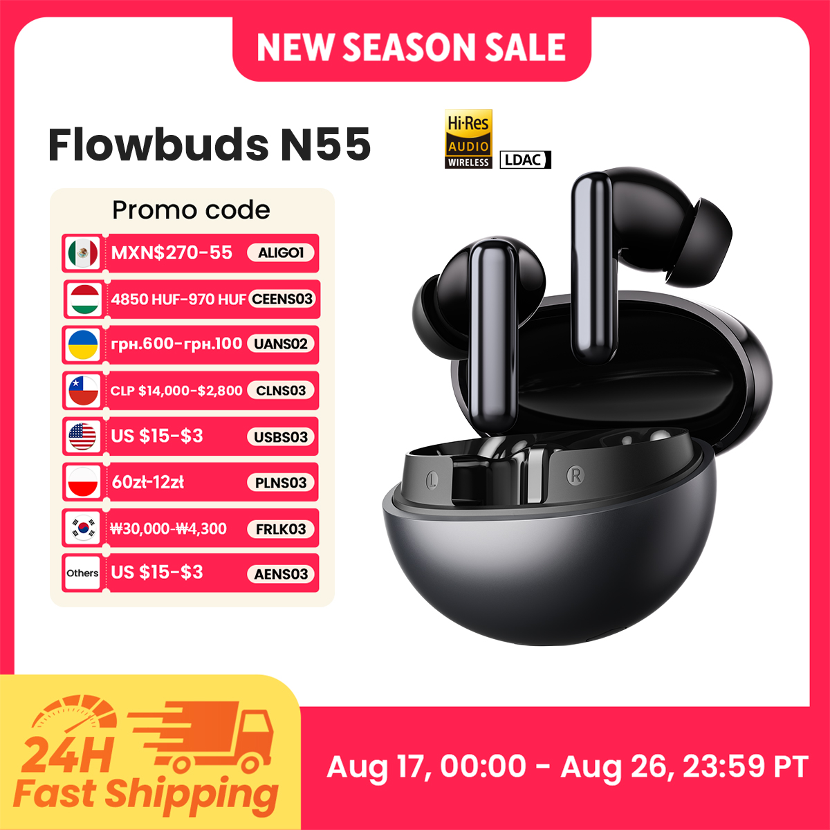 Telephone Headset Office - HAYLOU Flowbuds N55 draadloze oordopjes 54dB