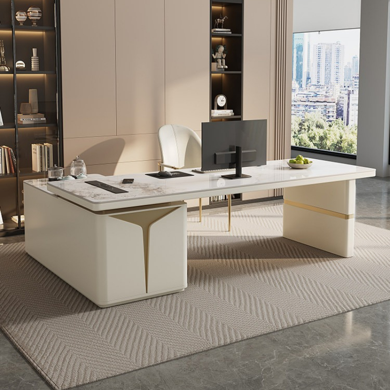Office Furniture Com - modern multifunctioneel baasbureau met opbergruimte, eenvoudig