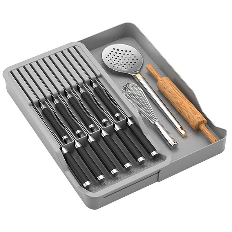 Drawer Organizer Tray - Messenblokhouder Met Uitbreidbaar Organizer Opbergblad Voor