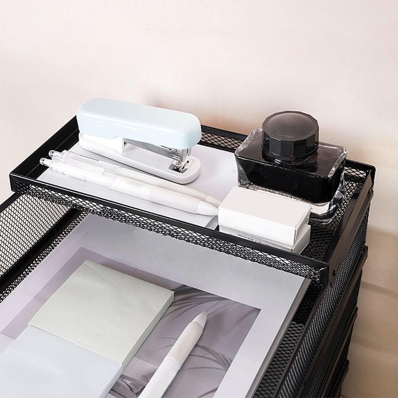 Drawer Organizer Tray - Bureaubladen Metaalgaas Stapelbaar Bestand Desktop Organizer