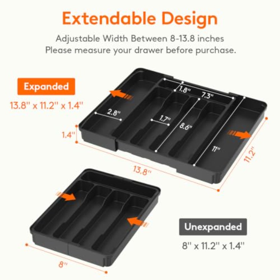 Uitbreidbare bestekorganizer,  - Drawer Organizer Tray recensie en prijs